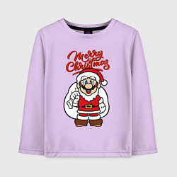 Лонгслив хлопковый детский Christmas Mario, цвет: лаванда