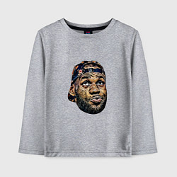 Лонгслив хлопковый детский Lebron face, цвет: меланж
