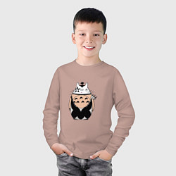 Лонгслив хлопковый детский Totoro рокер, цвет: пыльно-розовый — фото 2