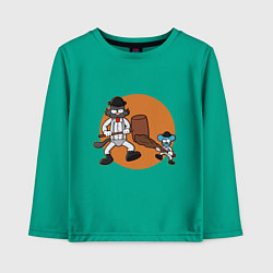 Лонгслив хлопковый детский Шоу Щекотки и Царапки, цвет: зеленый