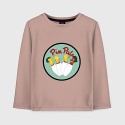 Лонгслив хлопковый детский Simpsons bowling, цвет: пыльно-розовый