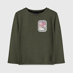 Лонгслив хлопковый детский Иллюминатор, цвет: меланж-хаки