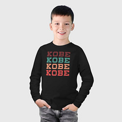 Лонгслив хлопковый детский Kobe name, цвет: черный — фото 2