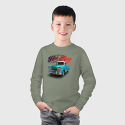 Лонгслив хлопковый детский Пикап Chevrolet Apache 3100, цвет: авокадо — фото 2