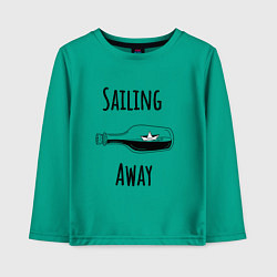 Лонгслив хлопковый детский Sailing away, цвет: зеленый