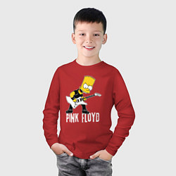 Лонгслив хлопковый детский Pink Floyd Барт Симпсон рокер, цвет: красный — фото 2