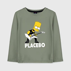 Лонгслив хлопковый детский Placebo Барт Симпсон рокер, цвет: авокадо