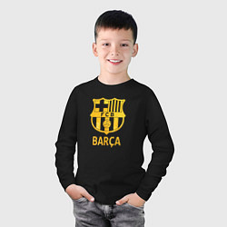 Лонгслив хлопковый детский Барселона золотой, цвет: черный — фото 2