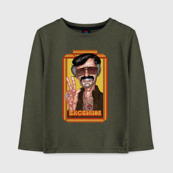 Лонгслив хлопковый детский Stan Lee peace, цвет: меланж-хаки
