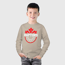Лонгслив хлопковый детский Торонто Рэпторс, цвет: миндальный — фото 2