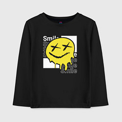 Лонгслив хлопковый детский Smile positive, цвет: черный