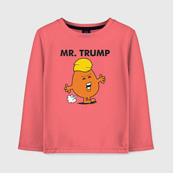Лонгслив хлопковый детский Мистер Дональд Трамп, цвет: коралловый