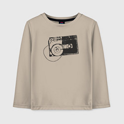 Лонгслив хлопковый детский Cassette, цвет: миндальный
