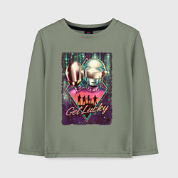 Лонгслив хлопковый детский Duft Punk get lucky, цвет: авокадо