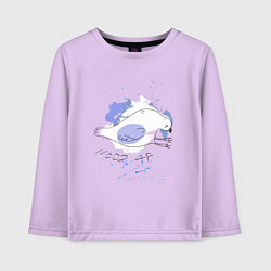 Лонгслив хлопковый детский Грустный голубь: mood AF, цвет: лаванда