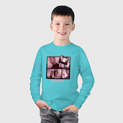 Лонгслив хлопковый детский Depeche Mode - Little 15, цвет: бирюзовый — фото 2