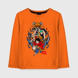 Лонгслив хлопковый детский One Piece run, цвет: оранжевый