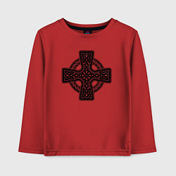 Лонгслив хлопковый детский Кельтский крест, цвет: красный