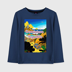 Лонгслив хлопковый детский Доминиканская Республика, цвет: тёмно-синий