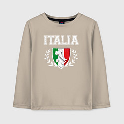 Лонгслив хлопковый детский Italy map, цвет: миндальный