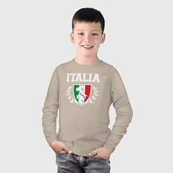Лонгслив хлопковый детский Italy map, цвет: миндальный — фото 2