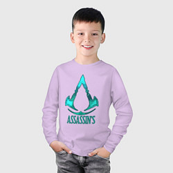 Лонгслив хлопковый детский Assassins Creed art, цвет: лаванда — фото 2