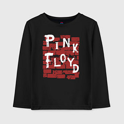 Лонгслив хлопковый детский Рок музыка pink floyd стена, цвет: черный