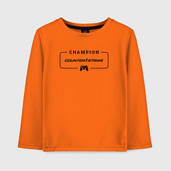 Лонгслив хлопковый детский Counter Strike 2 gaming champion: рамка с лого и д, цвет: оранжевый