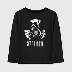 Лонгслив хлопковый детский STALKER противогаз, цвет: черный