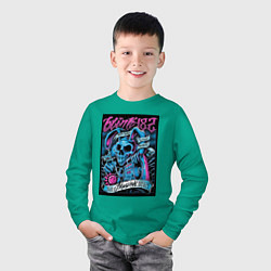 Лонгслив хлопковый детский Blink 182 рок группа, цвет: зеленый — фото 2
