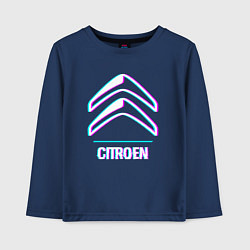 Детский лонгслив Значок Citroen в стиле glitch