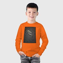 Лонгслив хлопковый детский Kali Linux cubed, цвет: оранжевый — фото 2