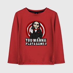 Лонгслив хлопковый детский You wanna play a game, цвет: красный