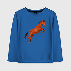 Лонгслив хлопковый детский Англо-арабская лошадь, цвет: синий