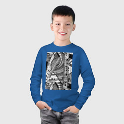 Лонгслив хлопковый детский Зазеркалье в стиле урбан, цвет: синий — фото 2