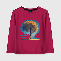Лонгслив хлопковый детский Дивный новый мир, цвет: маджента