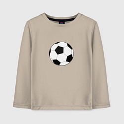 Лонгслив хлопковый детский Футбольный мячик, цвет: миндальный