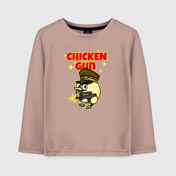 Лонгслив хлопковый детский Chicken Gun - игра, цвет: пыльно-розовый