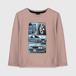 Лонгслив хлопковый детский Mercedes-Benz 190E V1, цвет: пыльно-розовый
