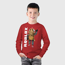 Лонгслив хлопковый детский Робот из Роблокс, цвет: красный — фото 2