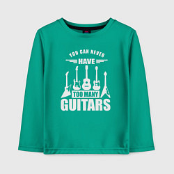 Лонгслив хлопковый детский Гитар не бывает слишком много, цвет: зеленый
