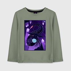 Лонгслив хлопковый детский Subnautica подводный монстр, цвет: авокадо