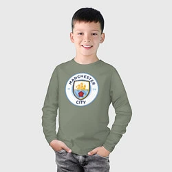 Лонгслив хлопковый детский Manchester City FC, цвет: авокадо — фото 2