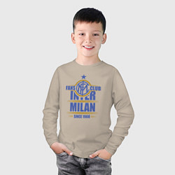 Лонгслив хлопковый детский Inter Milan fans club, цвет: миндальный — фото 2