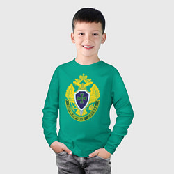 Лонгслив хлопковый детский Пограничные войска - герб, цвет: зеленый — фото 2