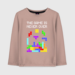 Лонгслив хлопковый детский Tetris - the game is never over, цвет: пыльно-розовый