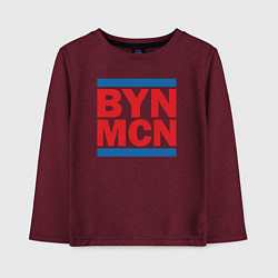 Лонгслив хлопковый детский Run Bayern Munchen, цвет: меланж-бордовый
