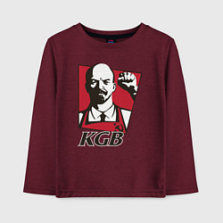 Лонгслив хлопковый детский KGB Lenin, цвет: меланж-бордовый