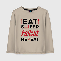 Детский лонгслив Надпись: eat sleep Fallout repeat