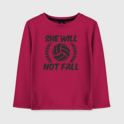 Лонгслив хлопковый детский She will not fall, цвет: маджента